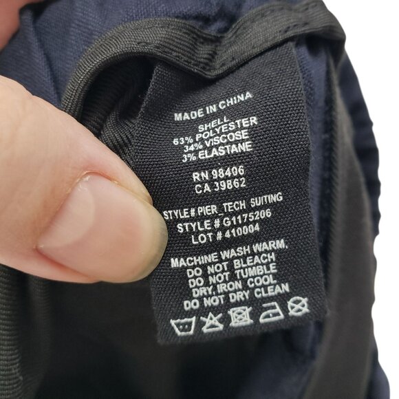 Theory Mens Pier Tech Suiting Navy Blue Jogger Pants S - Picture 4 of 10